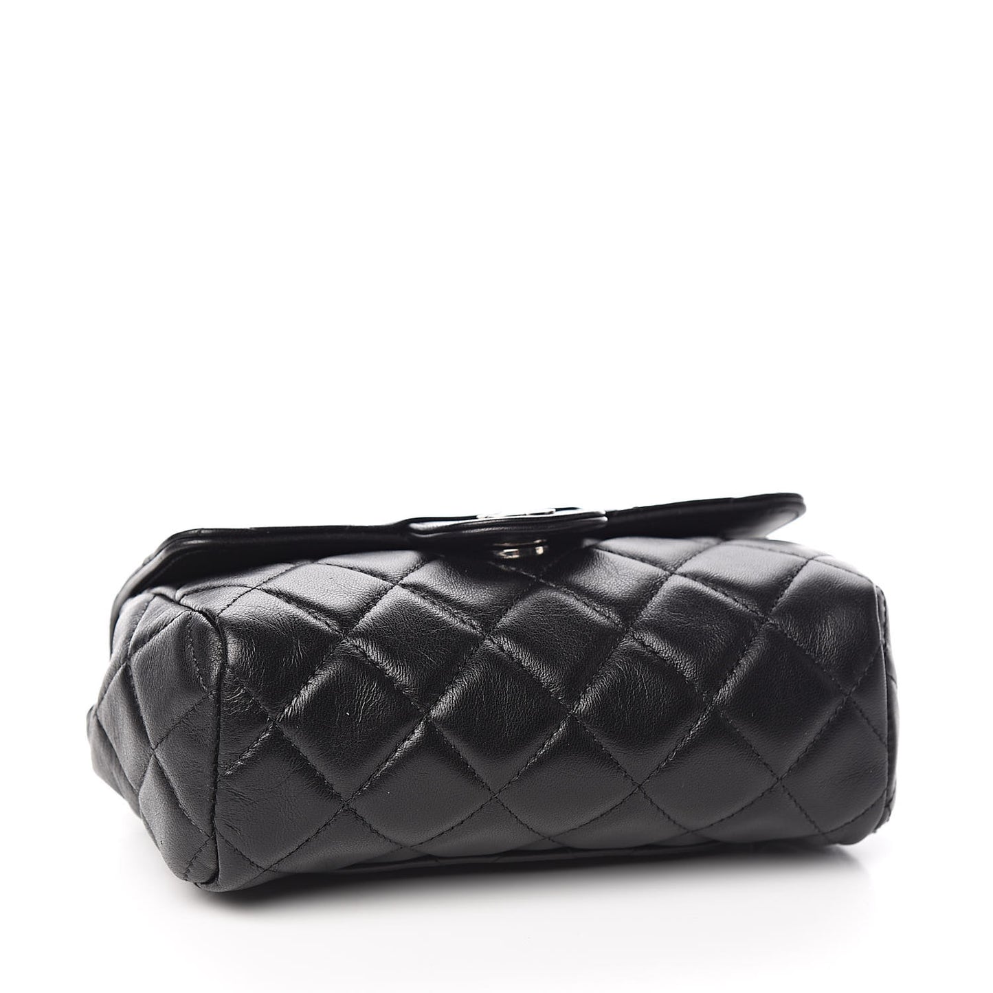 Lambskin Quilted Flap Cosmetic Case Black