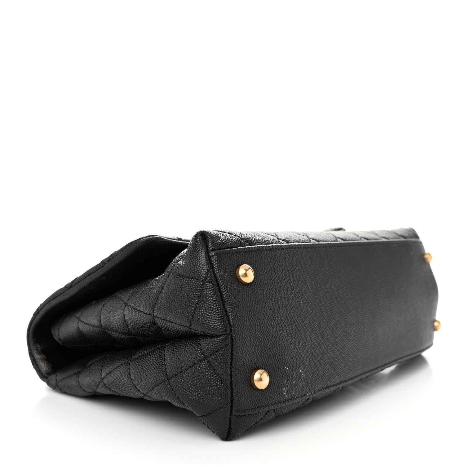 Chanel Caviar Lizard Embossed Quilted Small Coco Handle Flap Black 4 of 17