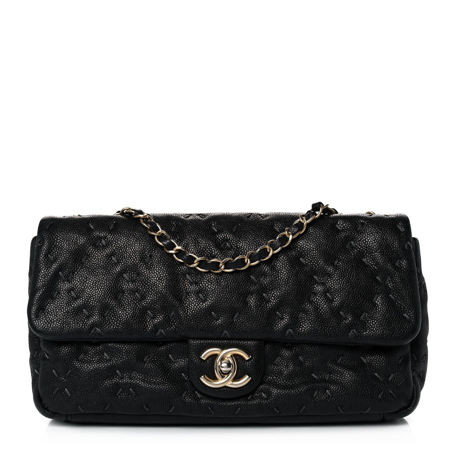 Chanel Caviar Stitched Flap Black 1 of 12