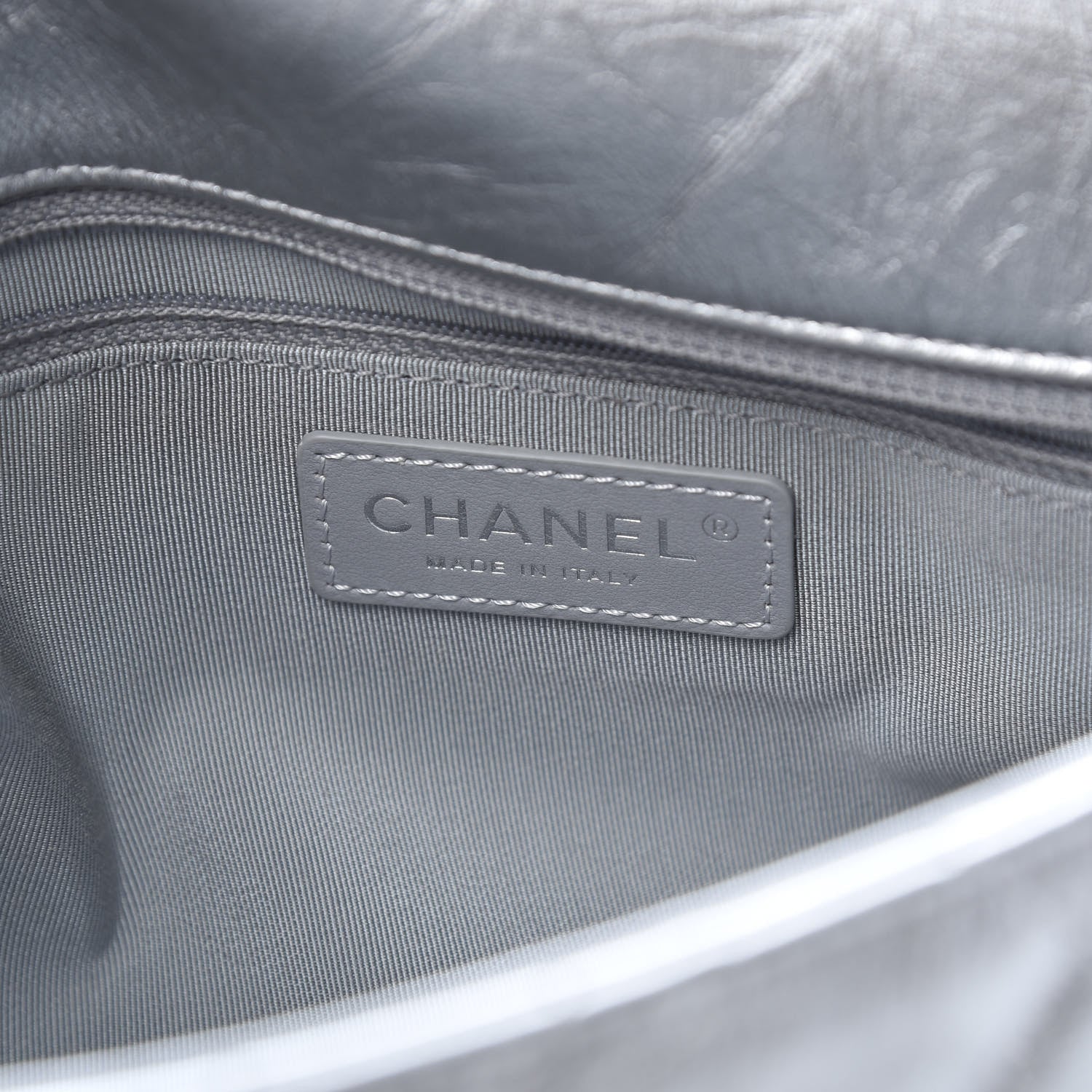 Chanel Metallic Crumpled Calfskin Big Bang Large Flap Bag Silver 6 of 10