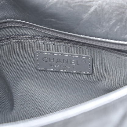 Chanel Metallic Crumpled Calfskin Big Bang Large Flap Bag Silver 6 of 10