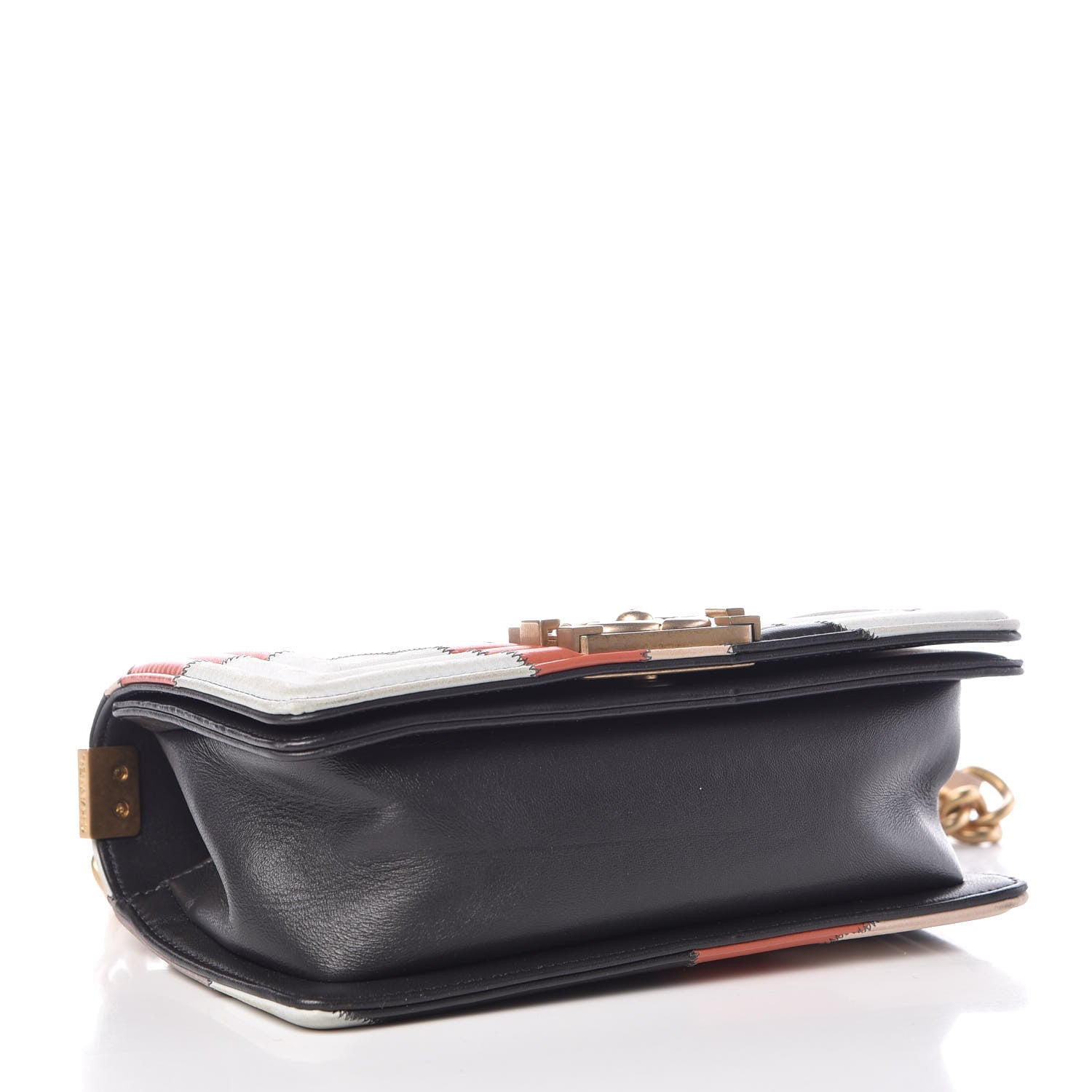 Chanel Lambskin Suede Patchwork Small Act I Camellia Boy Flap Charcoal Brown Pink 4 of 15