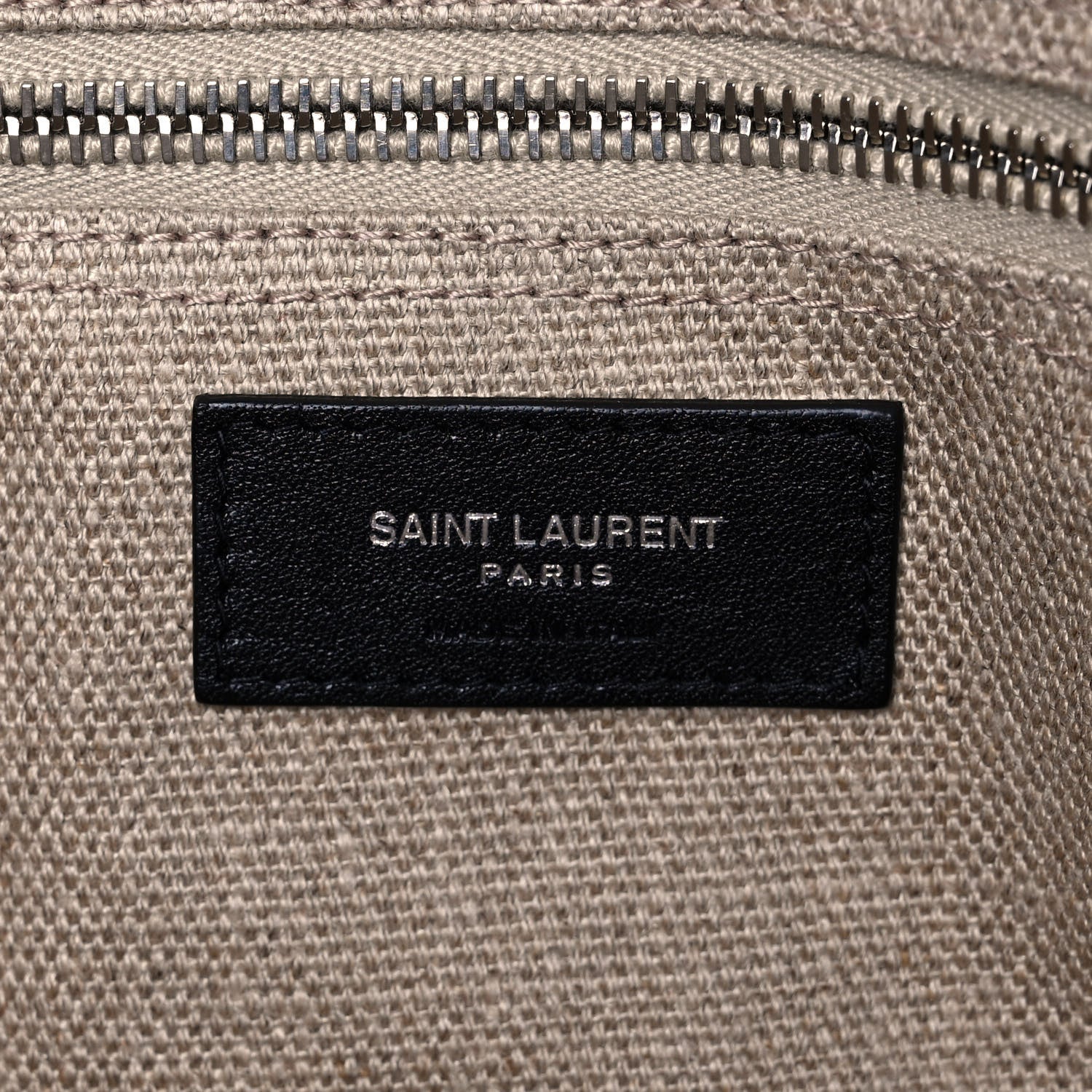 Saint Laurent Linen Calfskin Small Rive Gauche Tote Optic White 8 of 15