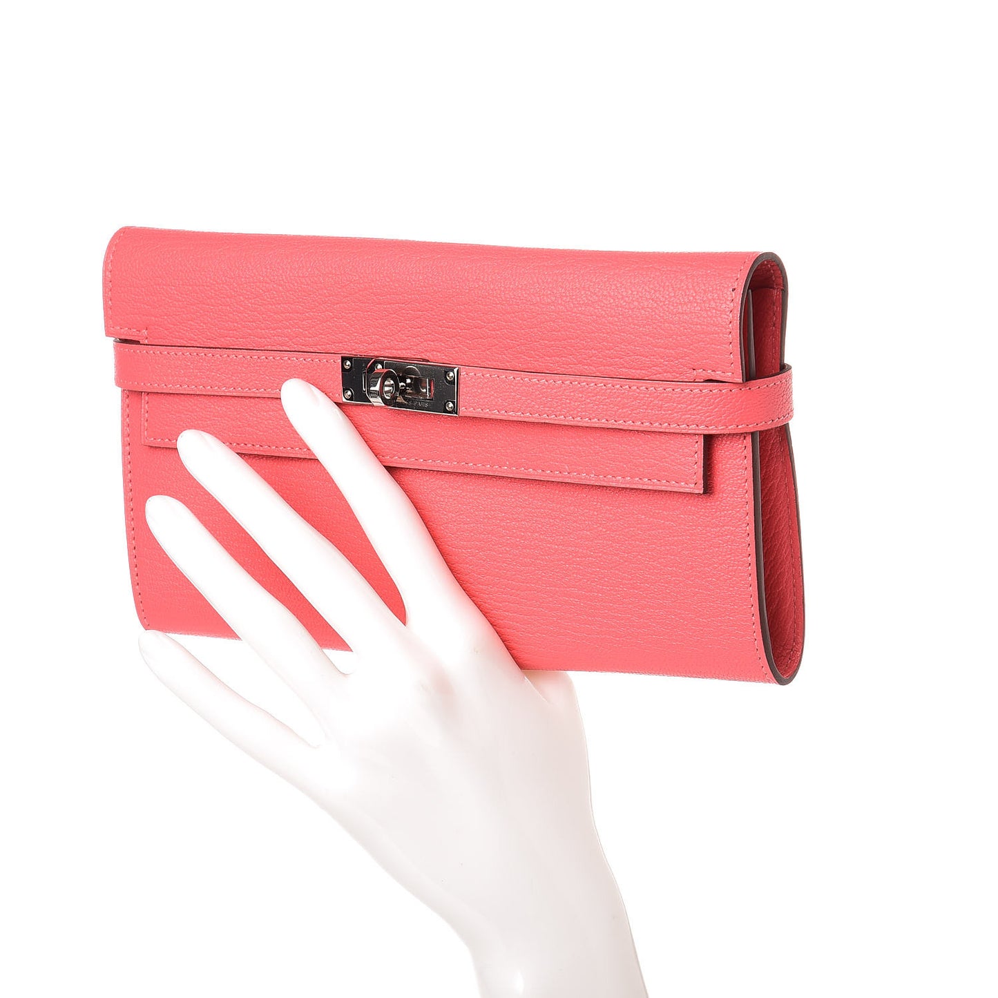 Chevre Mysore Kelly Longue Wallet Rose Lipstick