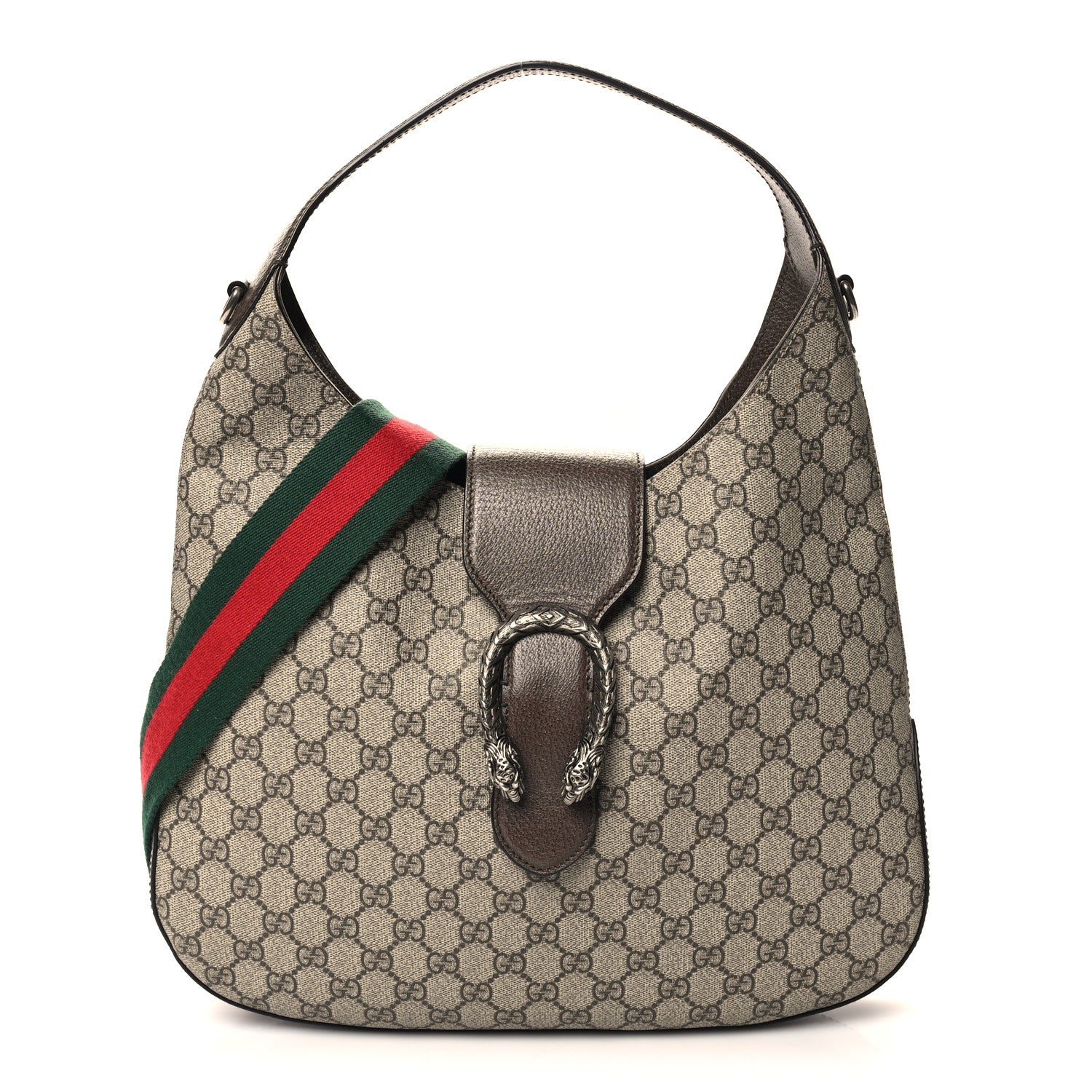 Gucci GG Supreme Monogram Web Medium Dionysus Hobo Brown 1 of 10