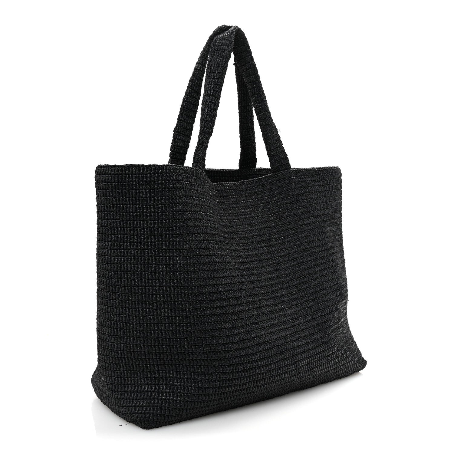 Saint Laurent Raffia Logo Tote Black 3 of 9