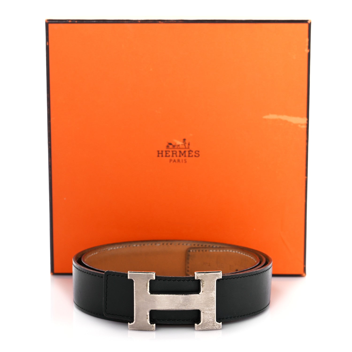 Hermes Box Chamonix 32mm H Belt 90 Black Gold 12 of 12