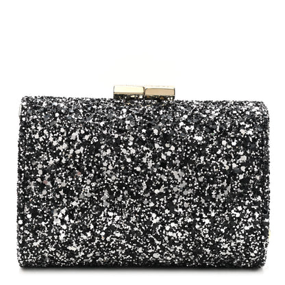 Jimmy Choo Glitter Fabric Mini Tube Black Silver 1 of 6