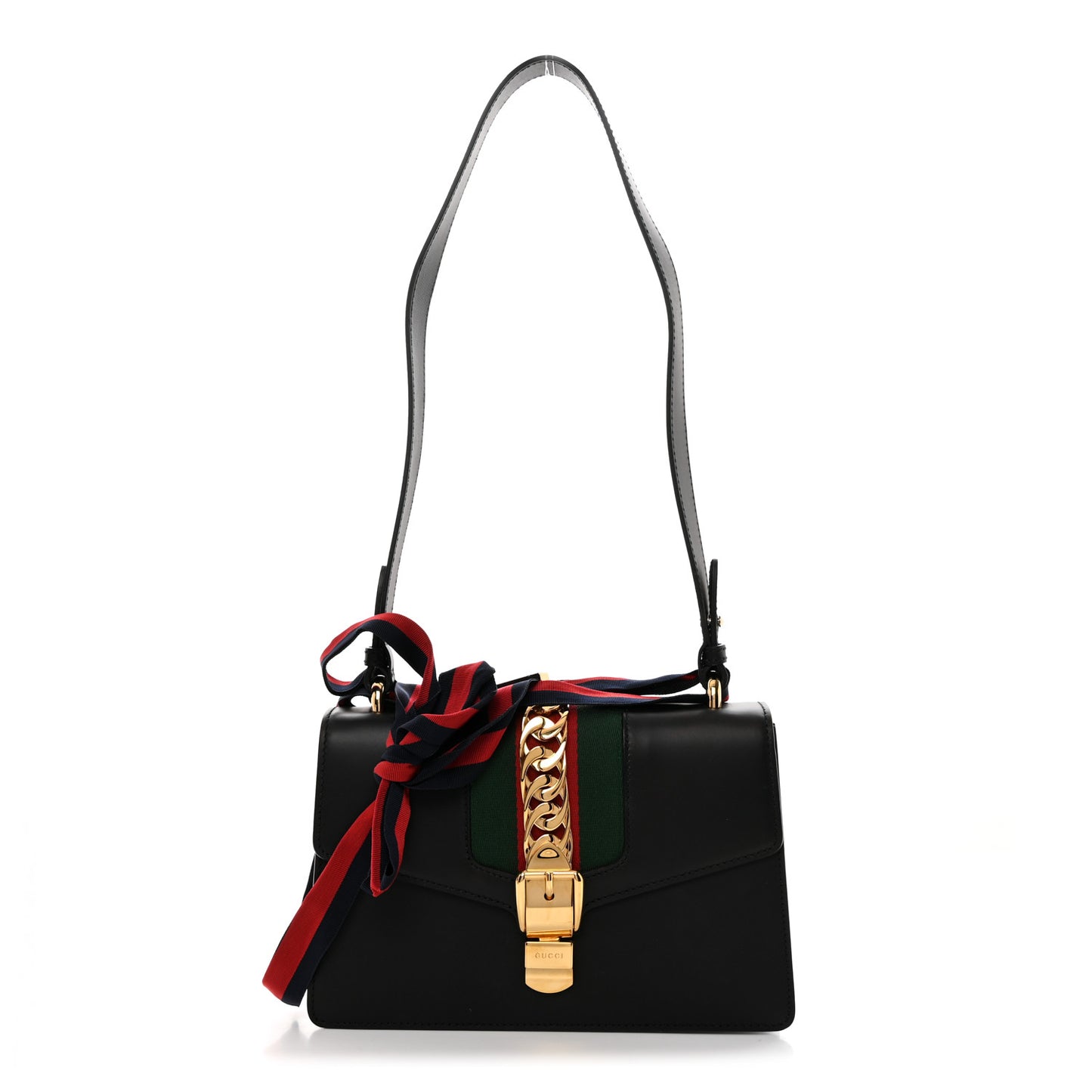 Calfskin Small Sylvie Shoulder Bag Black
