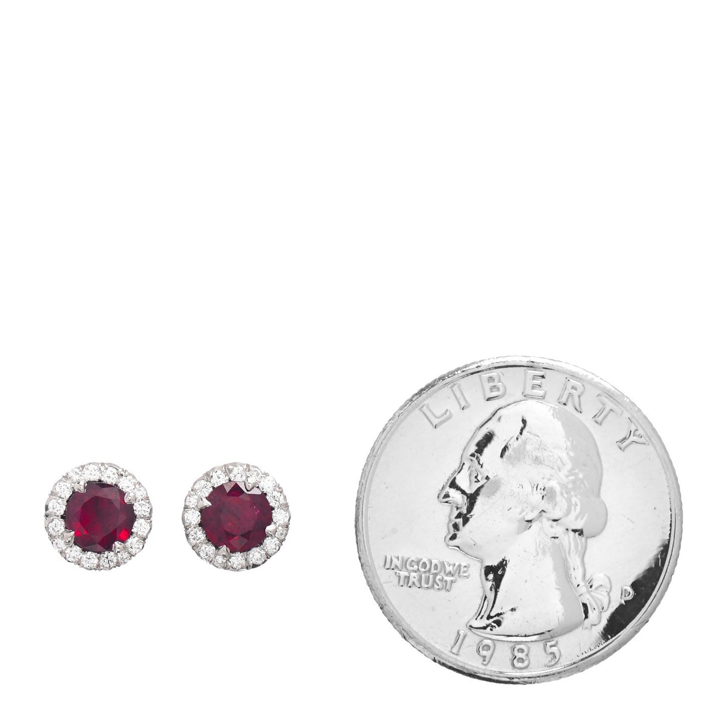 Platinum Diamond Ruby Soleste Earrings