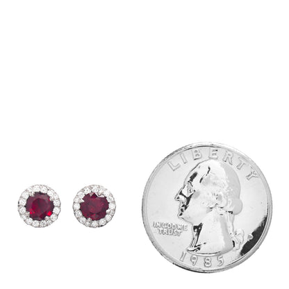 Tiffany Platinum Diamond Ruby Soleste Earrings 2 of 5
