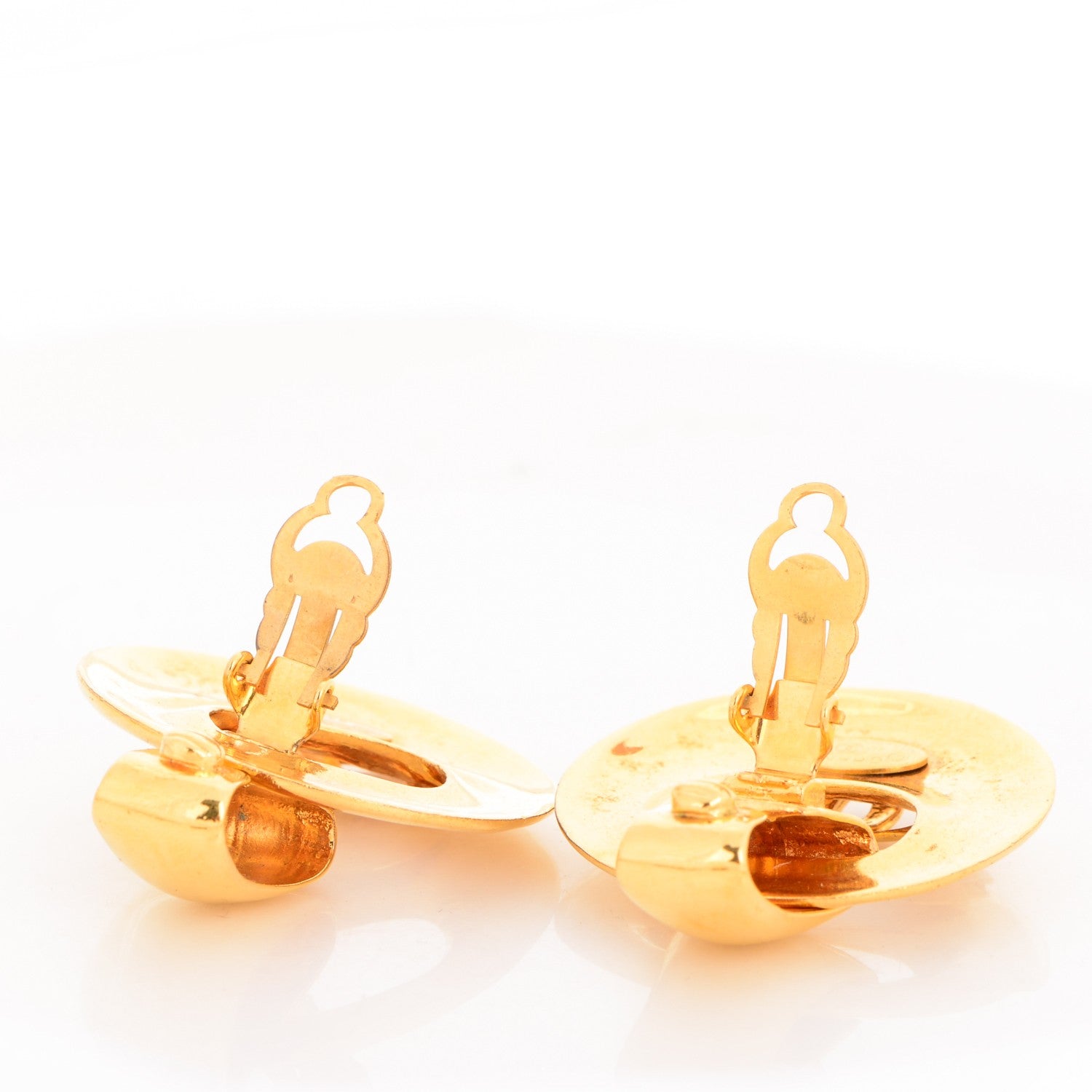 Chanel Hoop CC Clip On Earrings Gold 3 of 4
