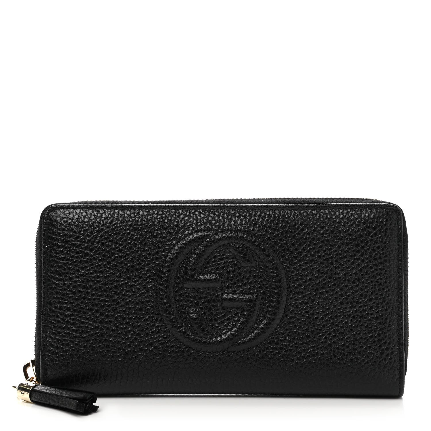 Gucci Pebbled Calfskin Soho Zip Around Wallet Black 1 of 6