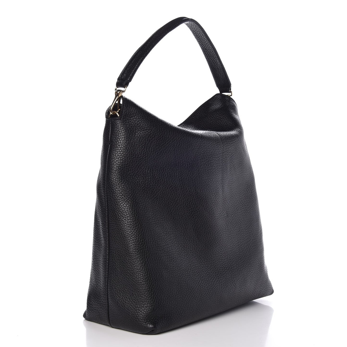 Grainy Calfskin Medium Cale Hobo Black