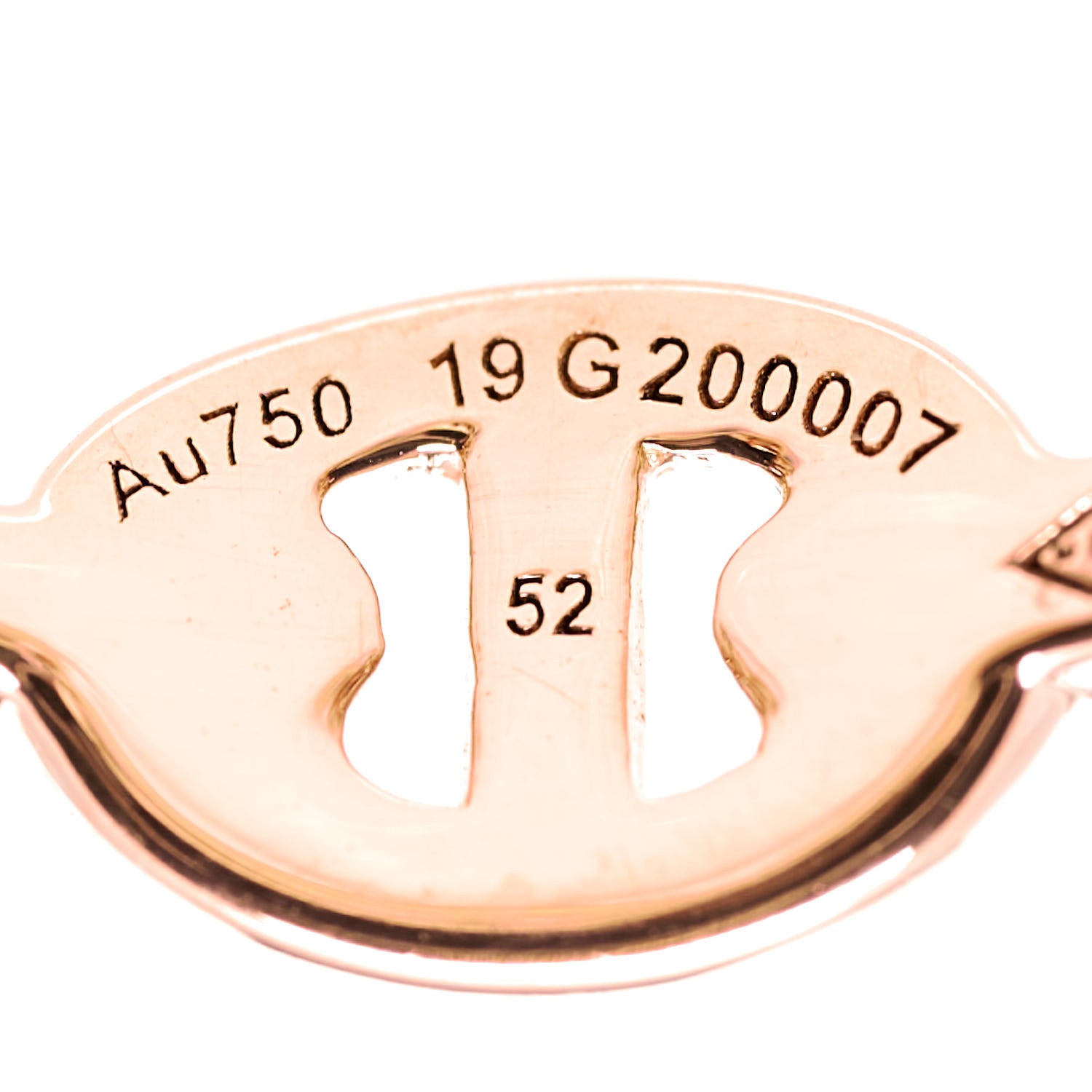 Hermes 18K Rose Gold PM Chaine D'Ancre Enchainee Ring 52 6 4 of 6