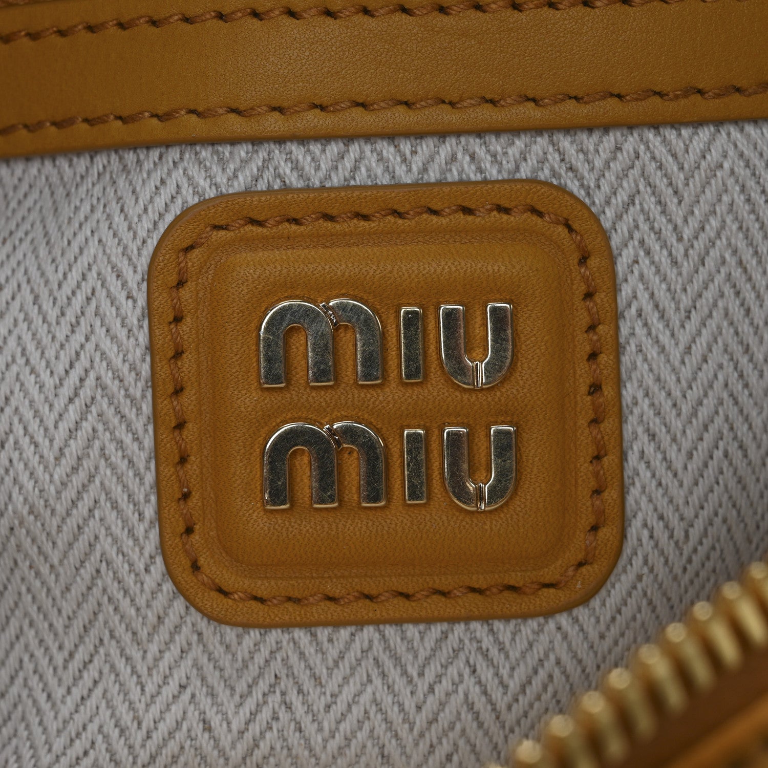 Miu Miu Suede Padded Regular Arcadie Top Handle Bag Whiskey 6 of 11