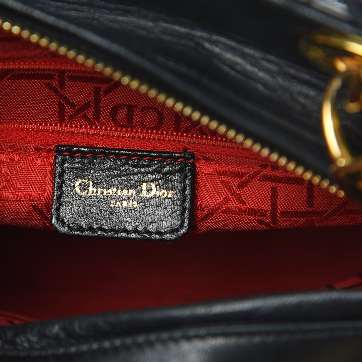 Christian Dior Lambskin Cannage Medium Lady Dior Black 6 of 15