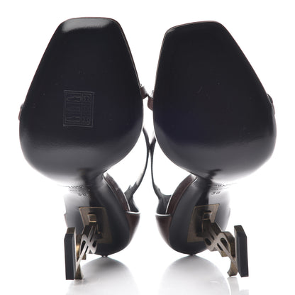 Saint Laurent Calfskin Opyum Sandals 38 Brown 5 of 11