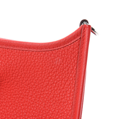 Hermes Taurillon Clemence Evelyne TPM Rouge De Coeur Bleu Du Nord 8 of 12