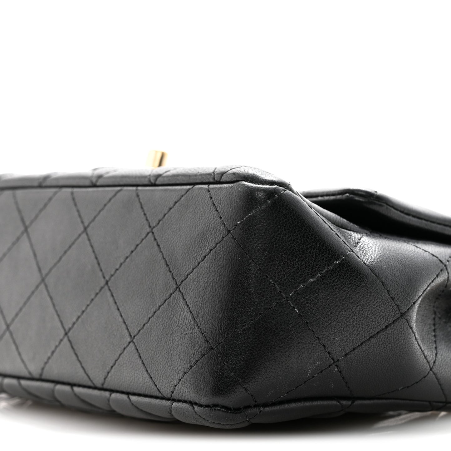 Lambskin Quilted Mini Coco Charms Rectangular Flap Black