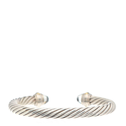 David Yurman Sterling Silver 14K Yellow Gold Prasiolite 7mm Cable Classics Bracelet 3 of 5