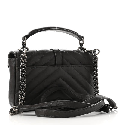 Saint Laurent Sheepskin Matelasse Chevron Monogram College Chain Wallet Coal 3 of 11