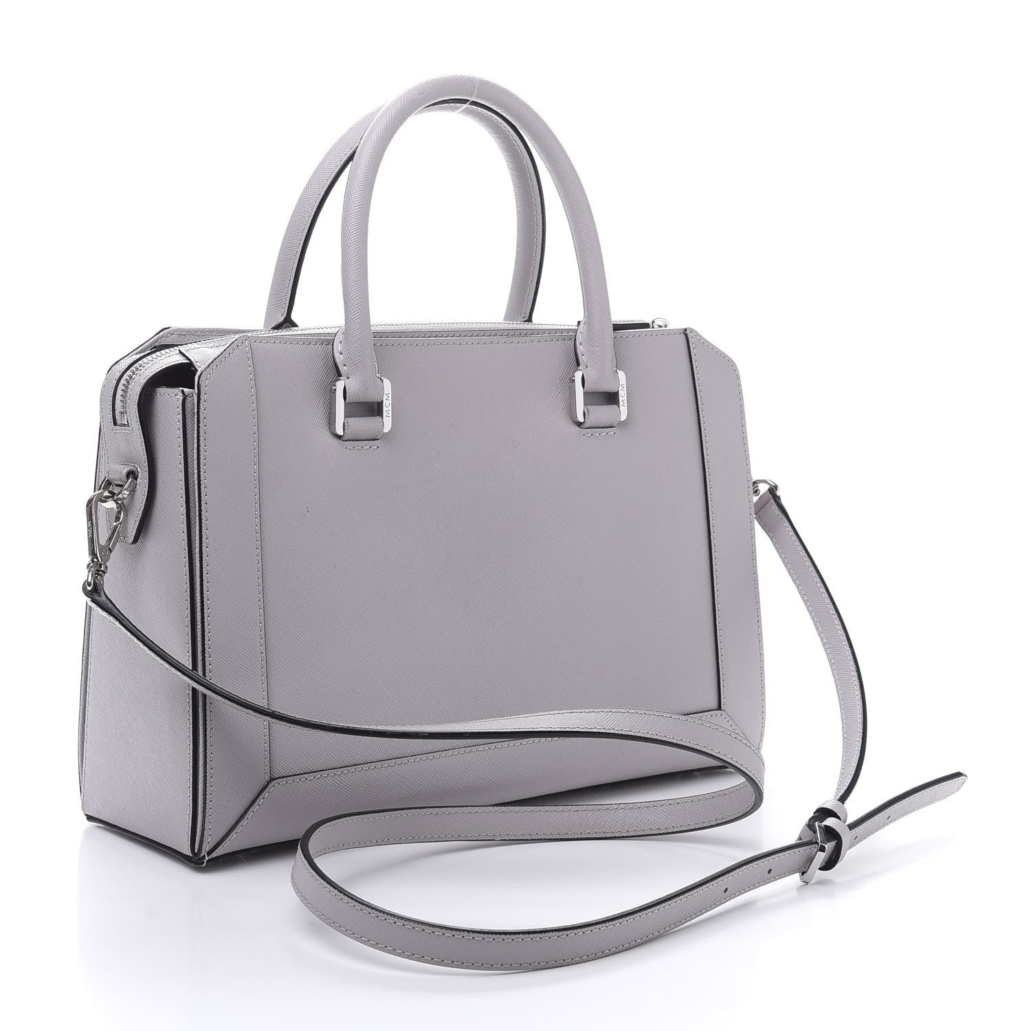 MCM Saffiano Medium Nuovo Tote Gull Gray 3 of 12