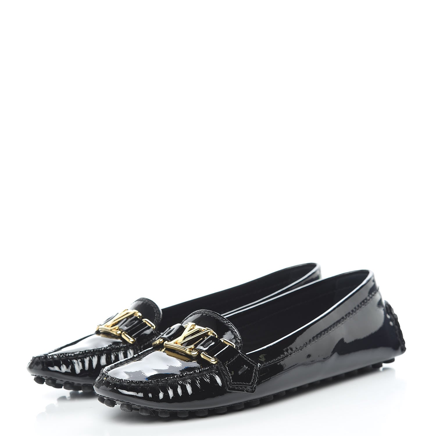 Louis Vuitton Patent Calfskin Oxford Loafers 36 Black 3 of 14