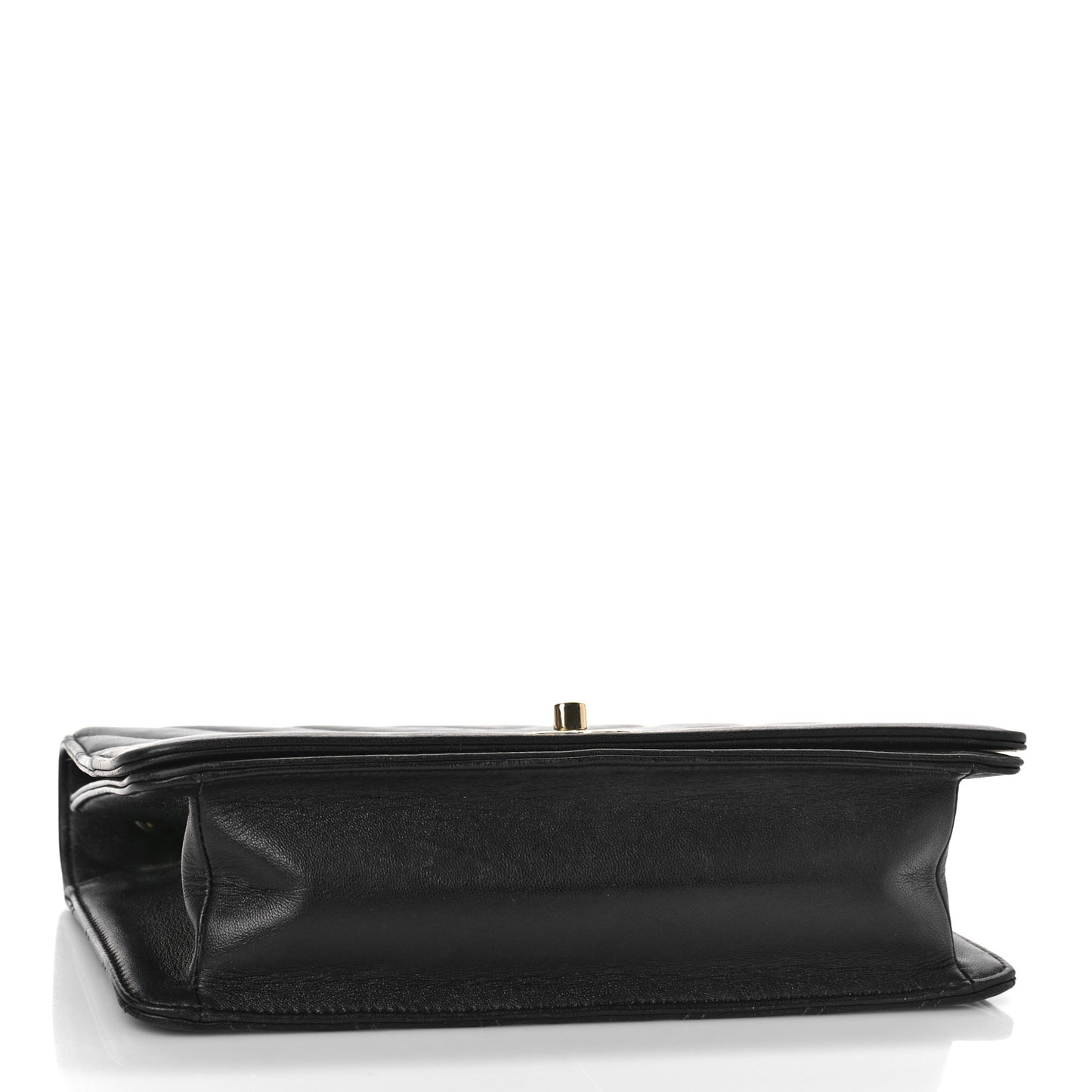 Lambskin Chevron Quilted Flap Black