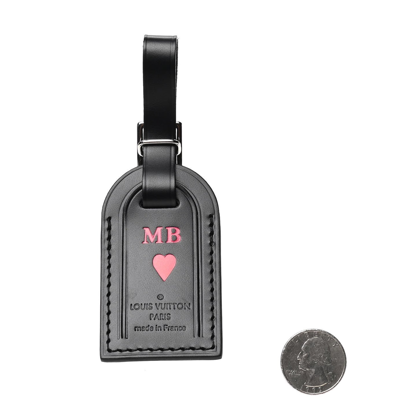 Calfskin Luggage Tag Black