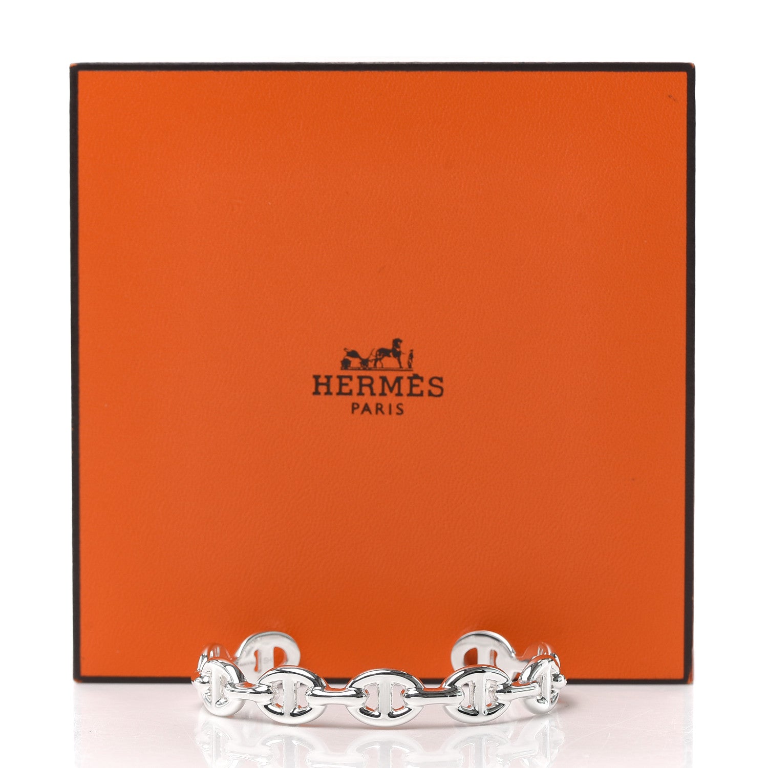 Hermes Sterling Silver MM Chaine d'Ancre Enchainee Cuff Bracelet SH 5 of 5