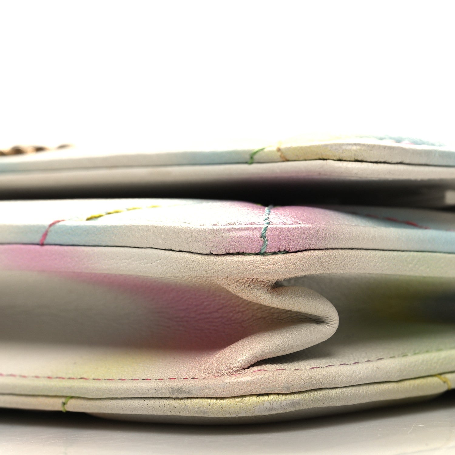 Chanel Printed Goatskin Quilted Chanel 19 Wallet On Chain WOC White Multicolor 11 of 14