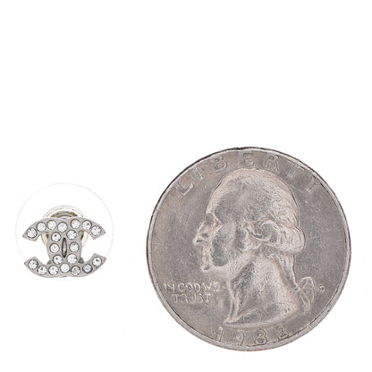 Chanel Crystal Mini Timeless CC Earrings Silver 2 of 6