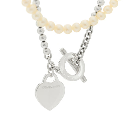 Tiffany Sterling Silver Diamond Cultured Pearl Return to Tiffany Wrap Necklace 4 of 5