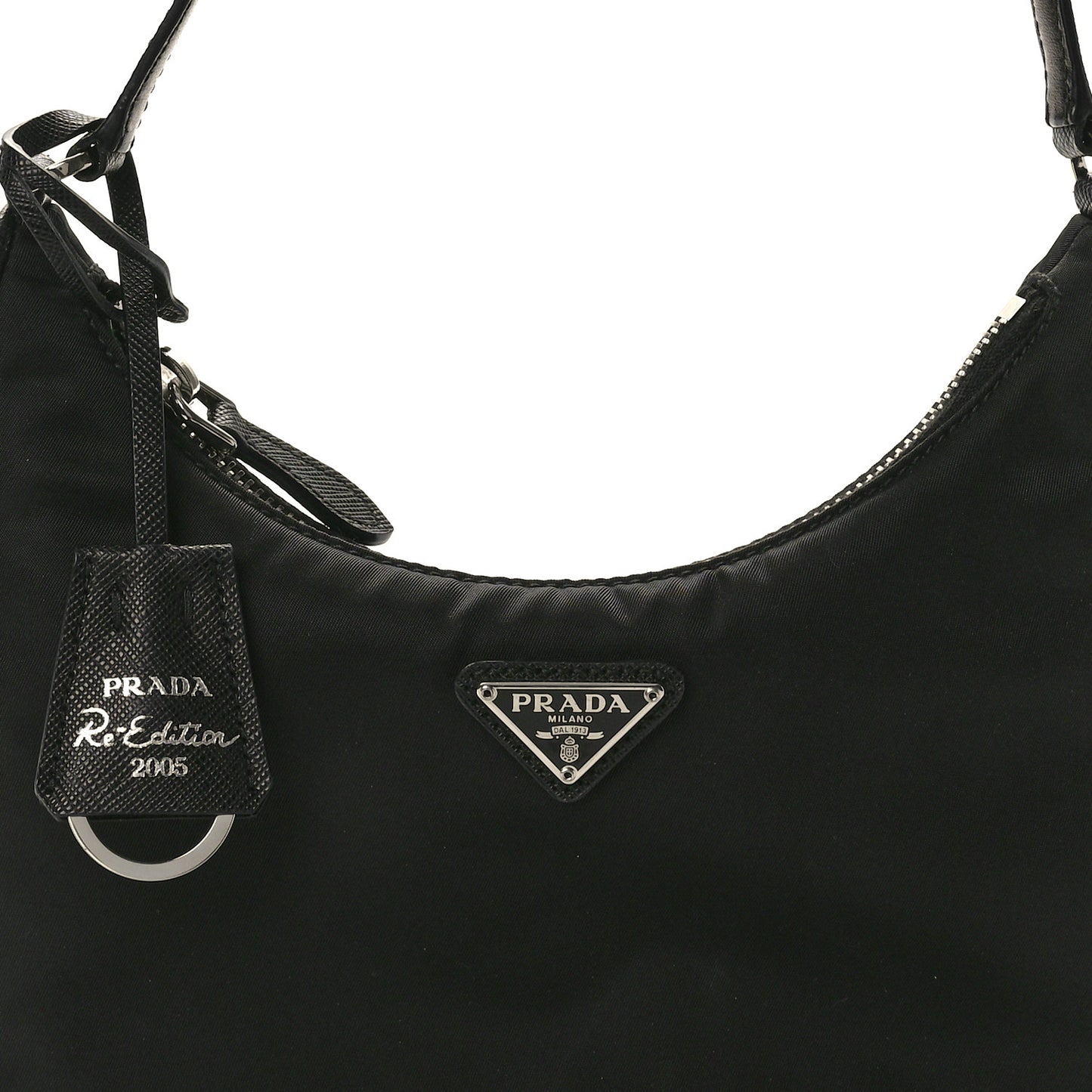 Tessuto Nylon Saffiano Mini Re-Edition 2005 Bag Black