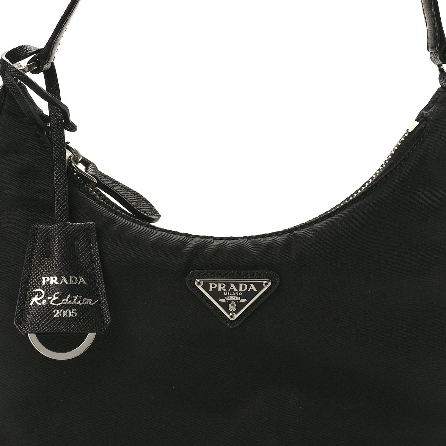 Prada Tessuto Nylon Saffiano Mini Re-Edition 2005 Bag Black 8 of 10