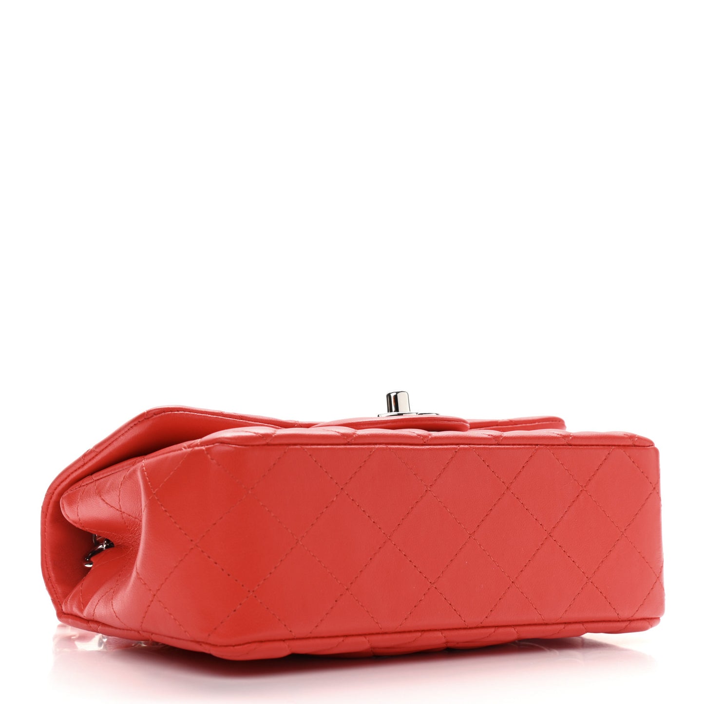 Lambskin Quilted Mini Rectangular Flap Red