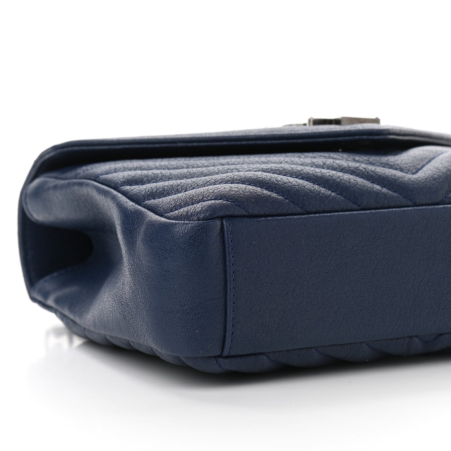 Sheepskin Matelasse Monogram Medium College Bag Navy