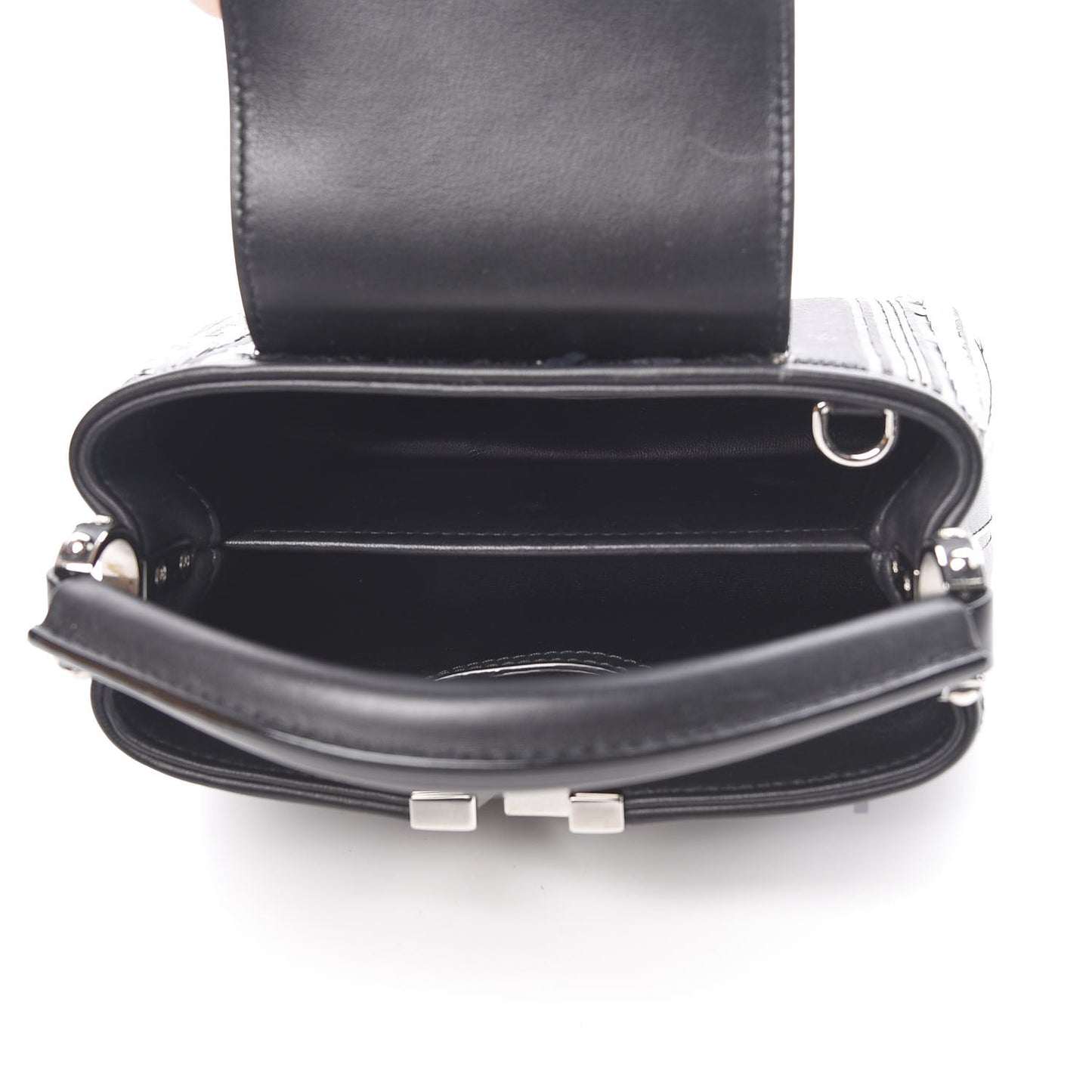 Calfskin Sequin Beaded Capucines Mini Black