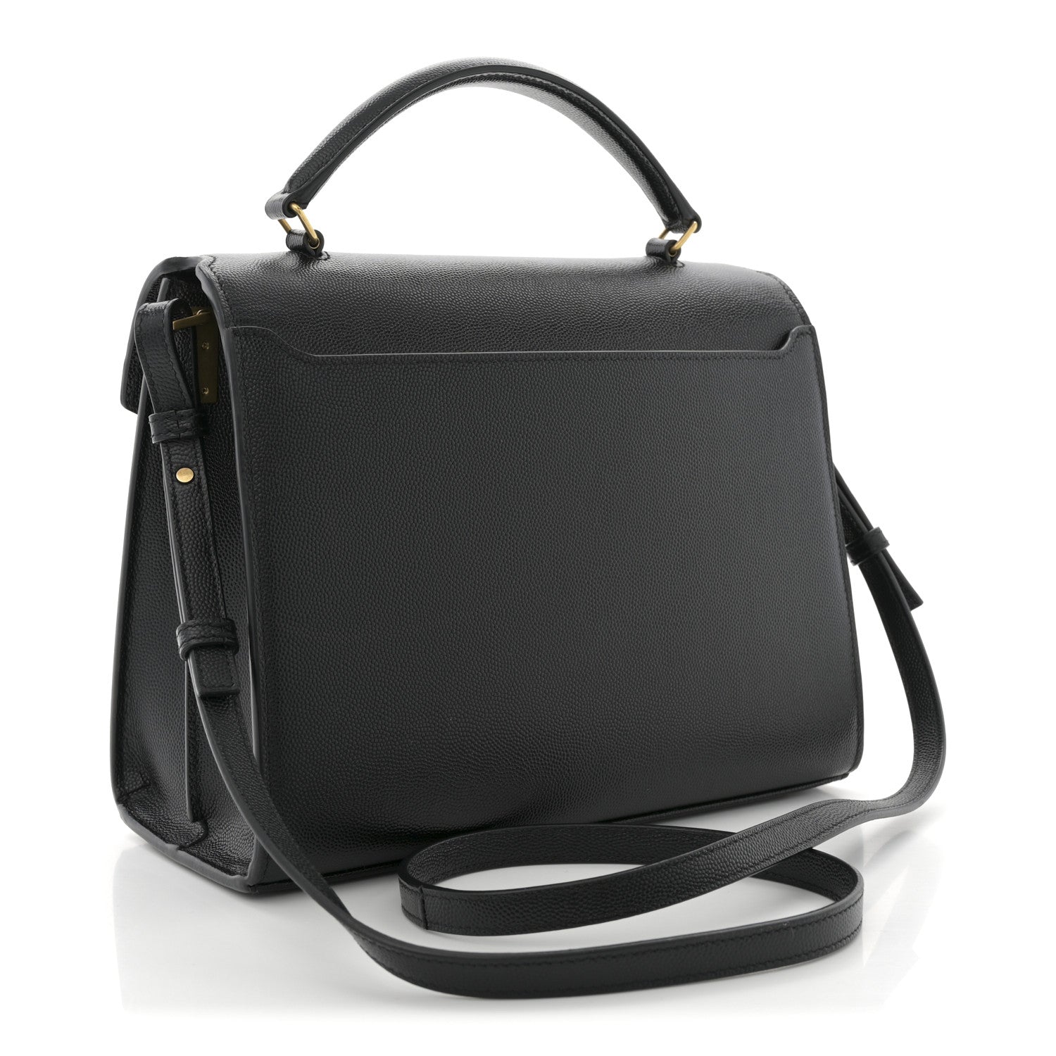 Saint Laurent Grain de Poudre Medium Classic Monogram Cassandra Top Handle Black Rouge Legion 3 of 10