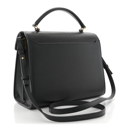 Saint Laurent Grain de Poudre Medium Classic Monogram Cassandra Top Handle Black Rouge Legion 3 of 10