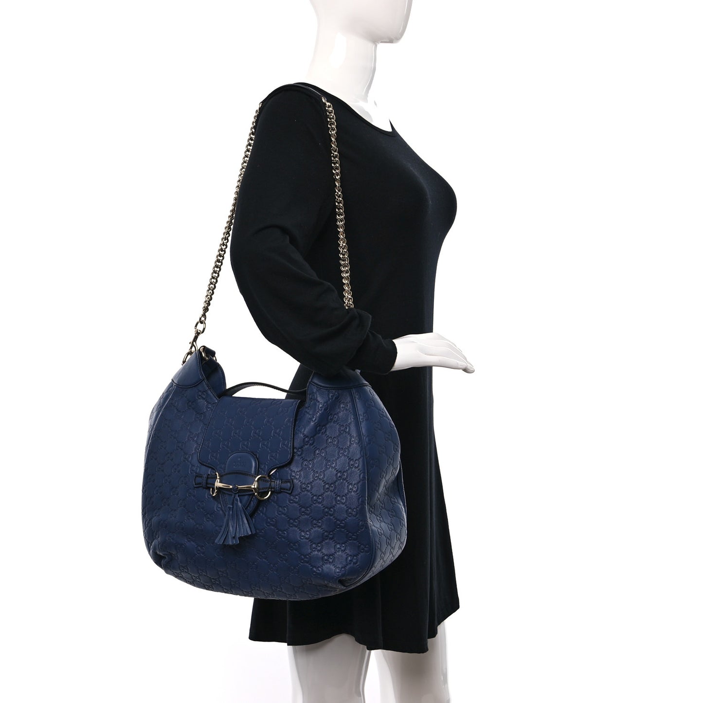 Guccissima Medium Emily Hobo Blue
