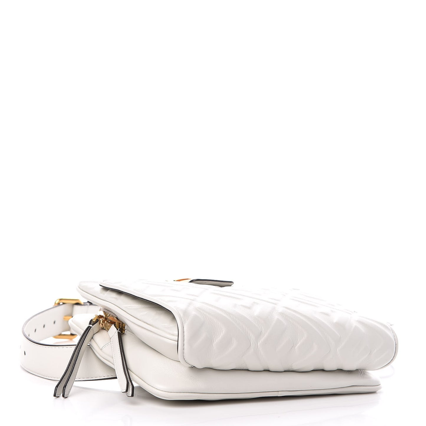Nappa FF 1974 Diagonal Embossed Upside Down Belt Bag White