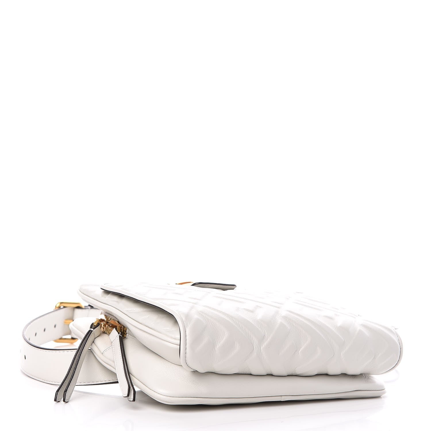 Fendi Nappa FF 1974 Diagonal Embossed Upside Down Belt Bag White 4 of 9