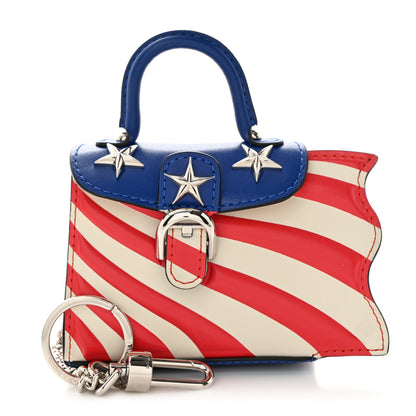 Delvaux Box Calfskin Wonder Woman Mini Brillant Bag Charm Blue White Red 3 of 13