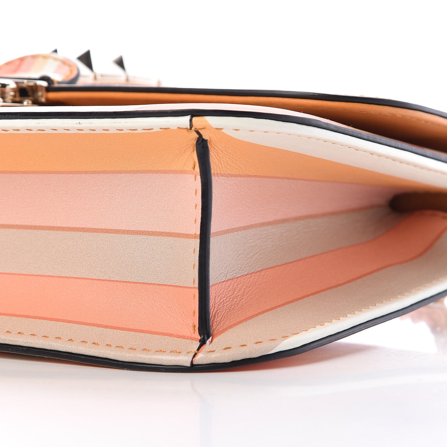 Vitello Native Couture 1975 Medium Glam Lock Rockstud Flap Mandarin Sorbet