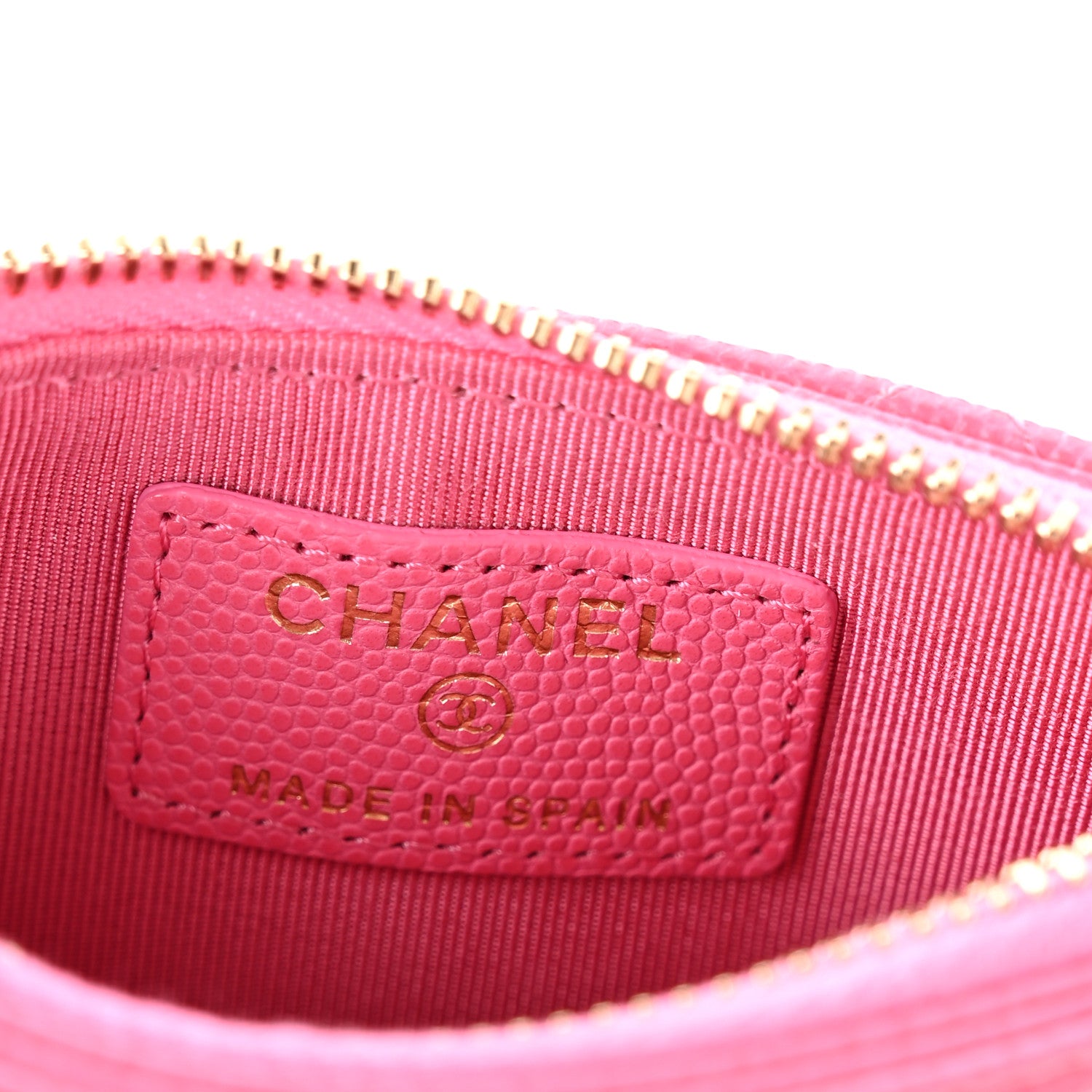 Chanel Caviar Quilted Flap Zip Card Holder Dark Pink 6 of 8