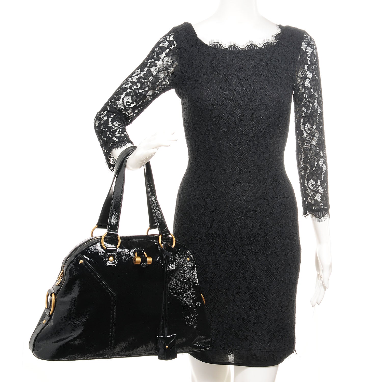 Saint Laurent Patent Large Muse Black 2 of 9