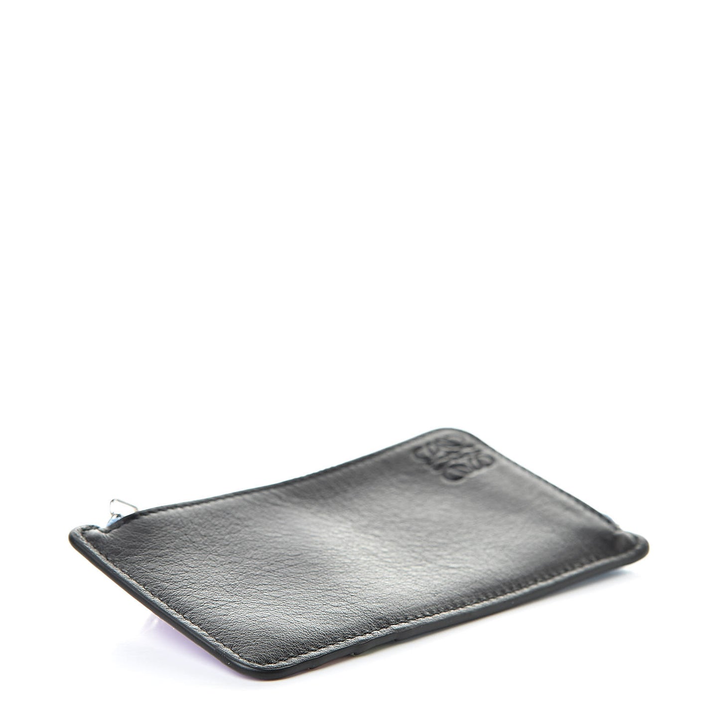 Soft Calfskin Rainbow Coin Cardholder Black Multicolor