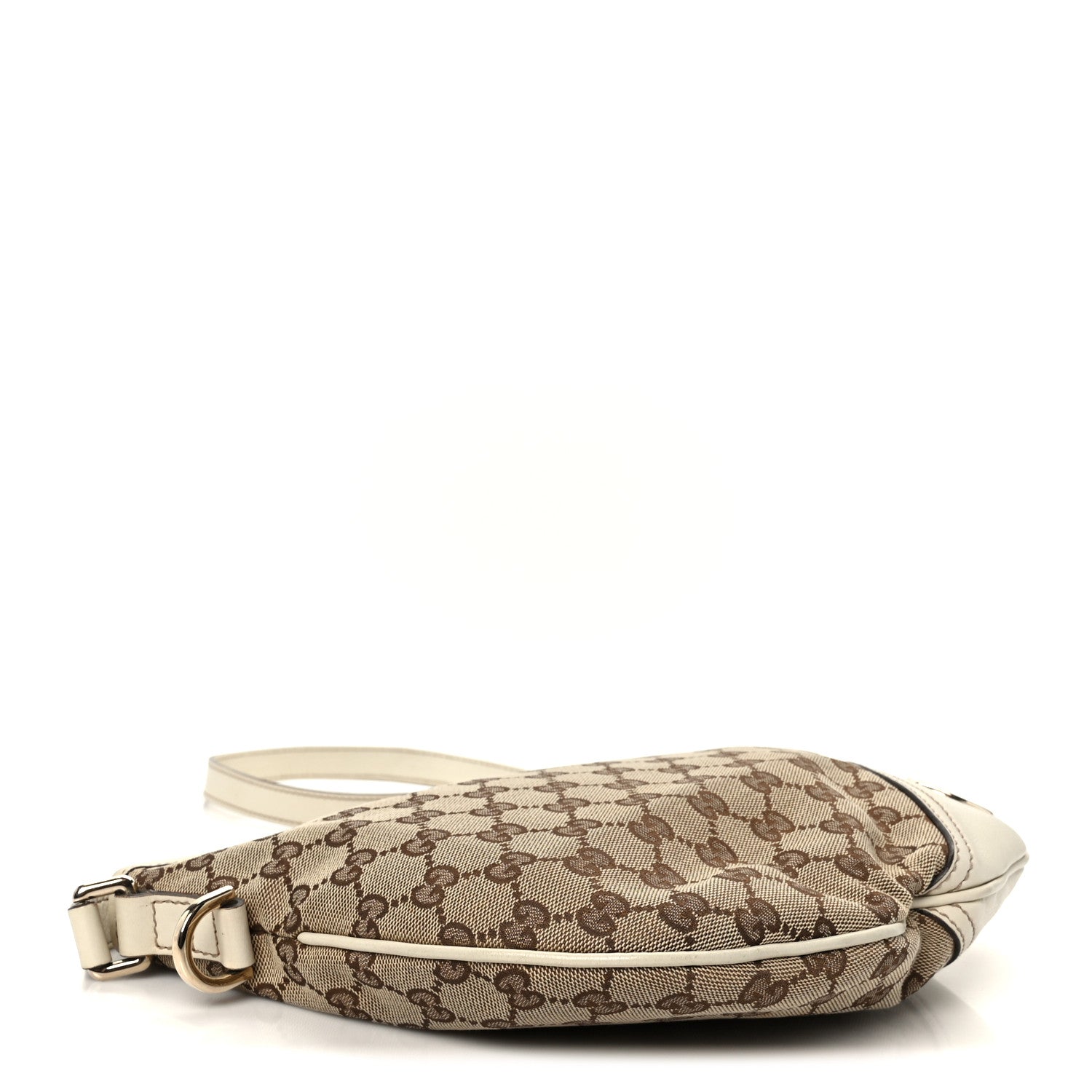 Gucci Monogram Medium New Britt Half Moon Hobo White 4 of 10